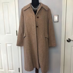 Vintage, camel 100% wool coat.